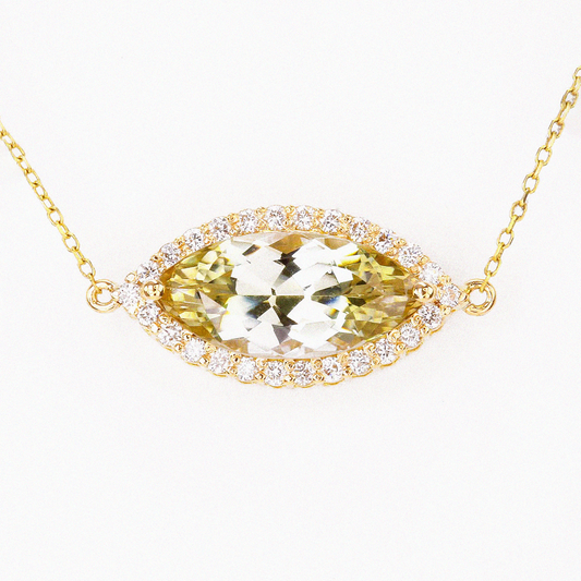 Fancy Yellow Tanzanite & Diamond Halo Pendant - 3.63ct