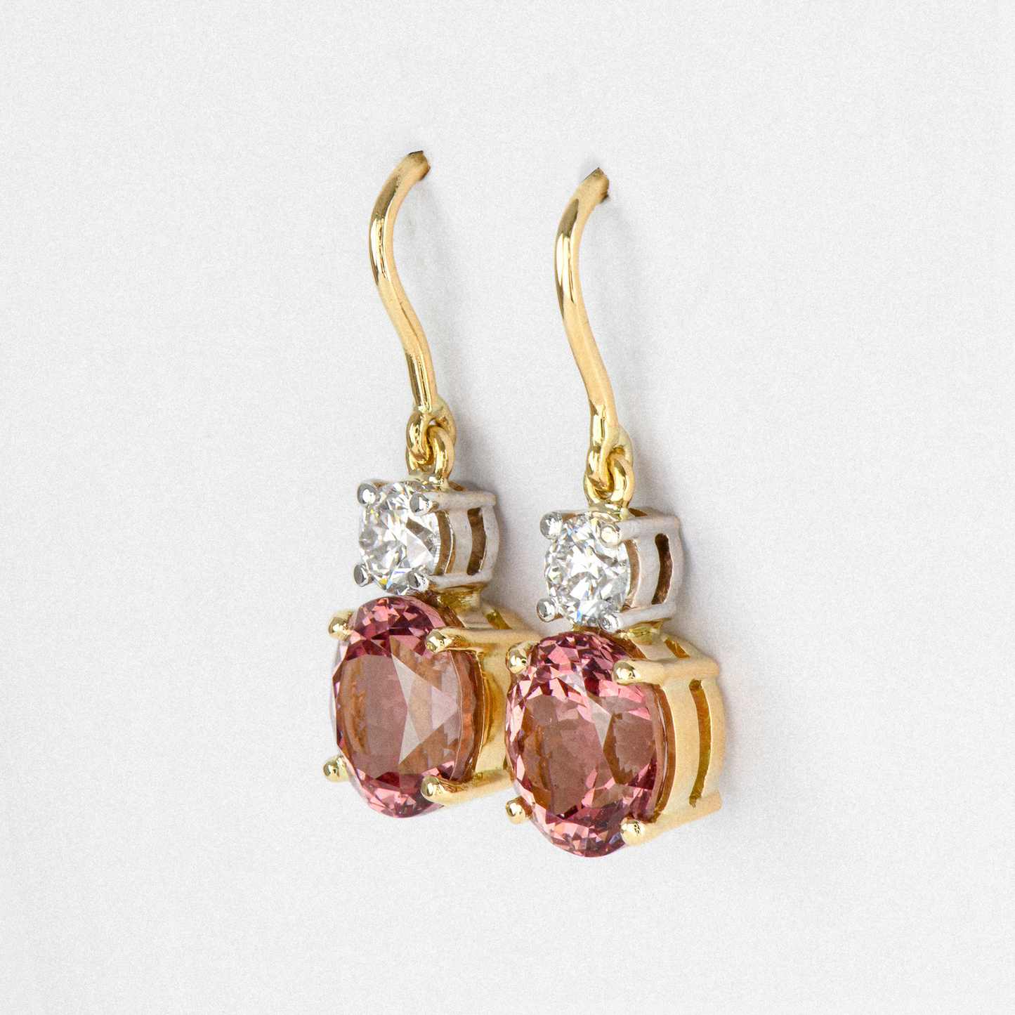 Lotus Garnet & Diamond Drop Earrings - 4.93ct