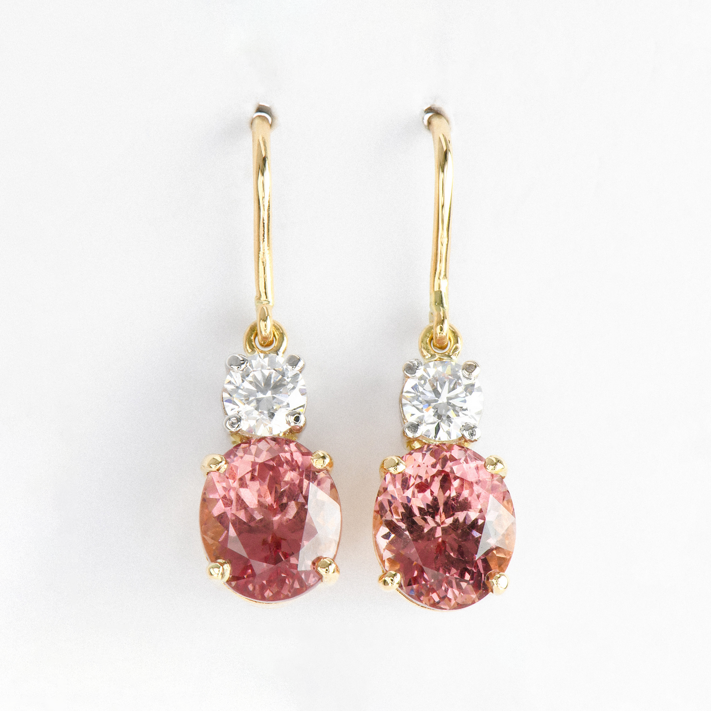 Lotus Garnet & Diamond Drop Earrings - 4.93ct