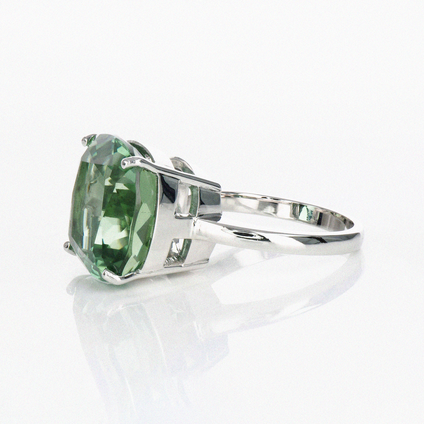 Mint Green Tourmaline Solitaire Ring - 14.06ct