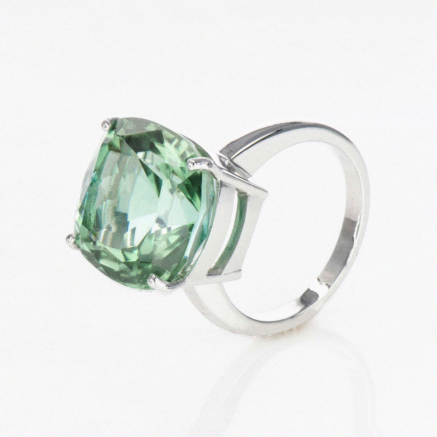 Mint Green Tourmaline Solitaire Ring - 14.06ct