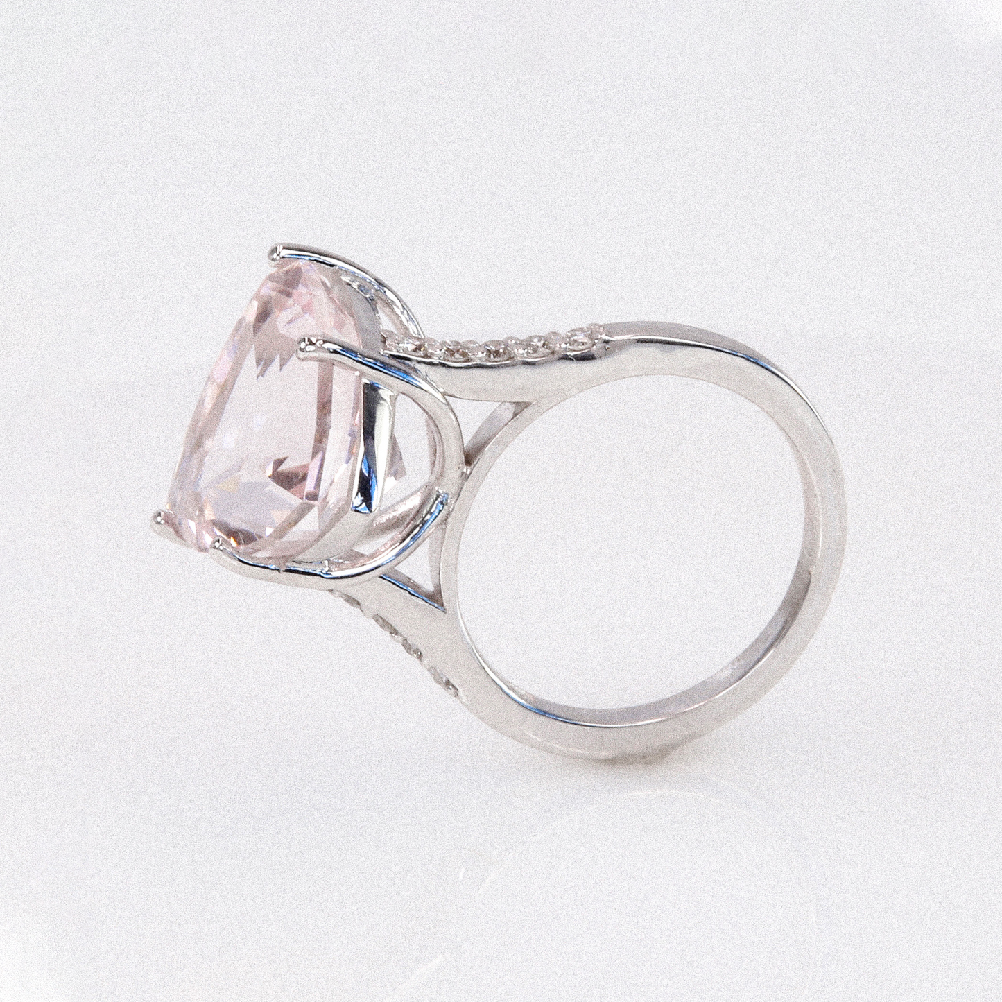 Morganite Trillion & Diamond Ring - 9.31ct