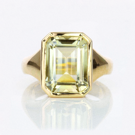 Yellow Tourmaline Pinky Ring - 4.75ct