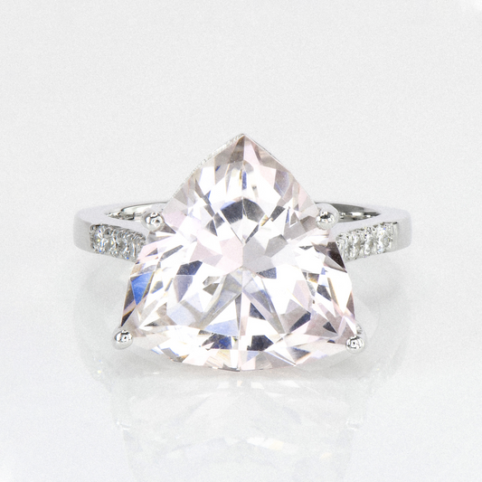 Morganite Trillion & Diamond Ring - 9.31ct